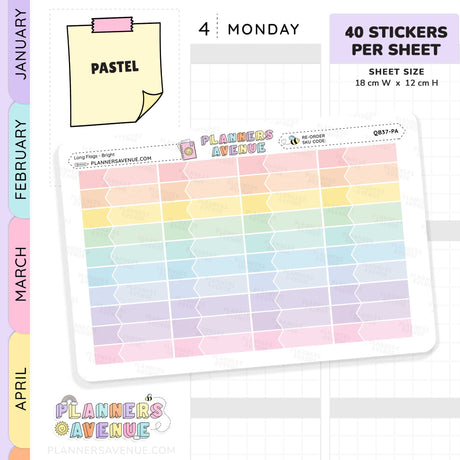 Long Flag Planner Stickers