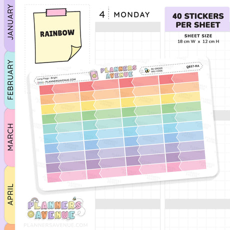 Long Flag Planner Stickers