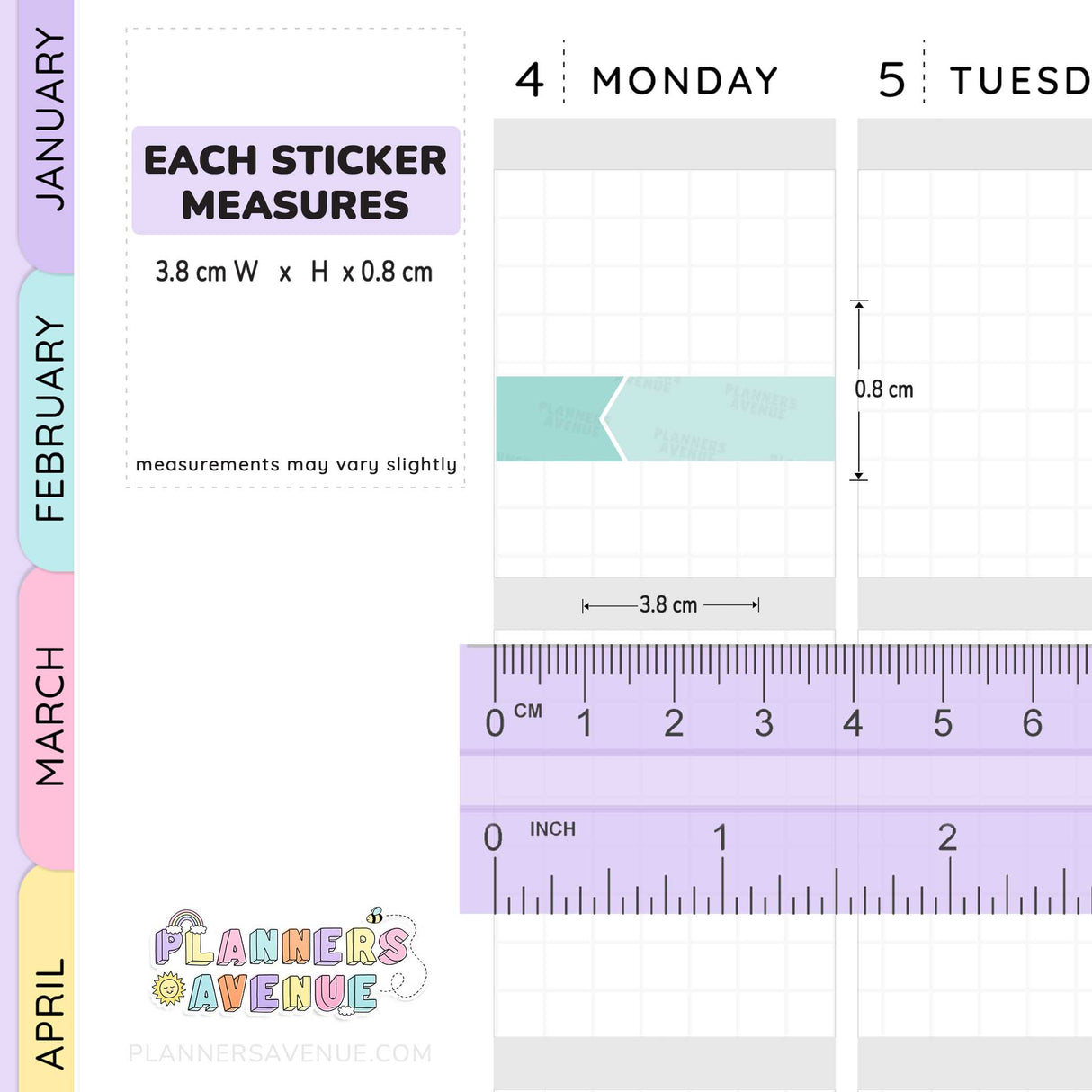 Long Flag Planner Stickers