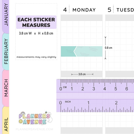 Long Flag Planner Stickers