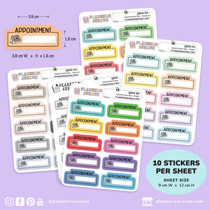 Appointment Script Box Stickers