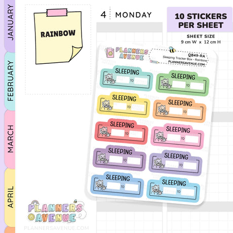 Sleep Tracker Planner Stickers