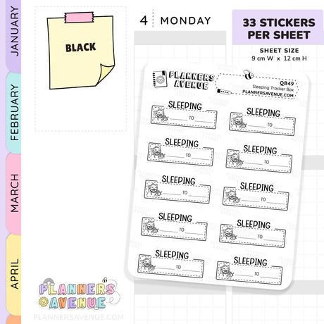 Sleep Tracker Planner Stickers