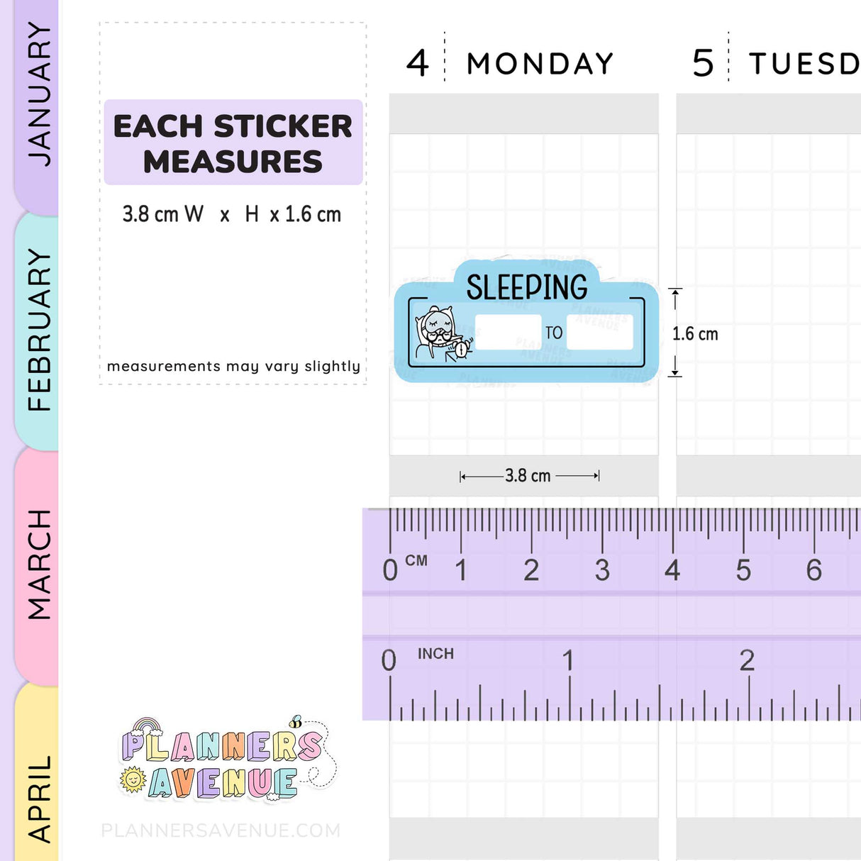 Sleep Tracker Planner Stickers