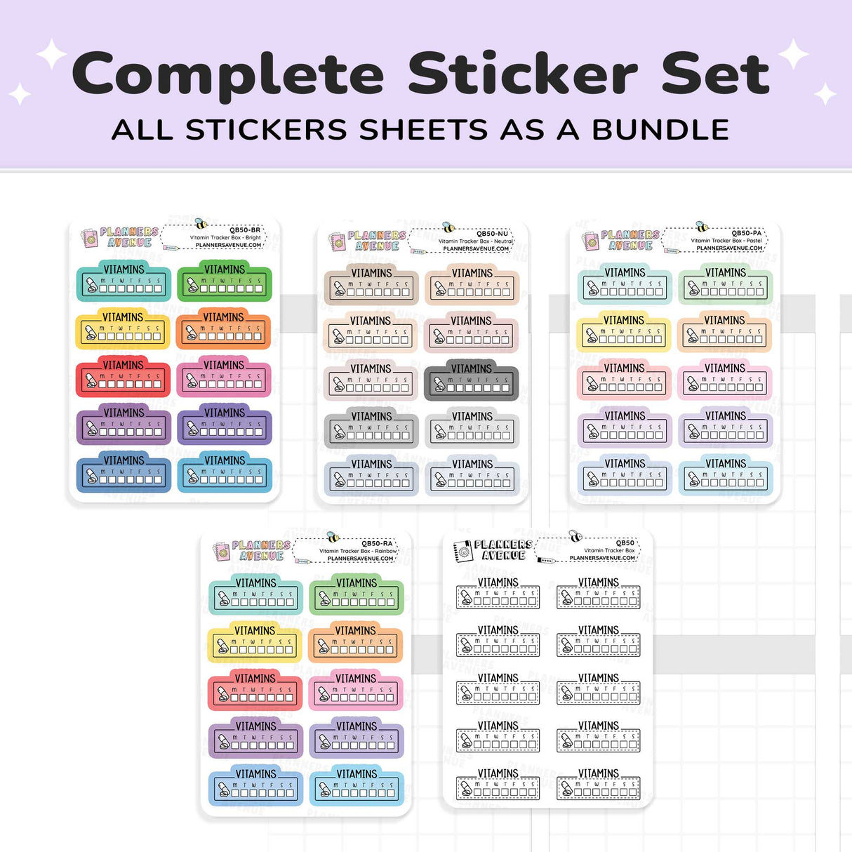Vitamin Tracker Planner Stickers