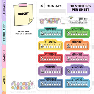 Vitamin Tracker Planner Stickers