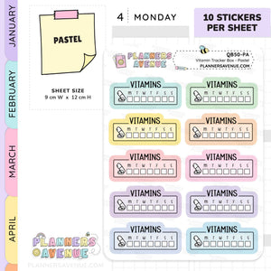 Vitamin Tracker Planner Stickers