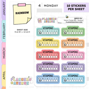 Vitamin Tracker Planner Stickers