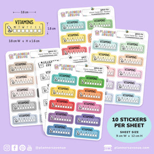 Vitamin Tracker Planner Stickers