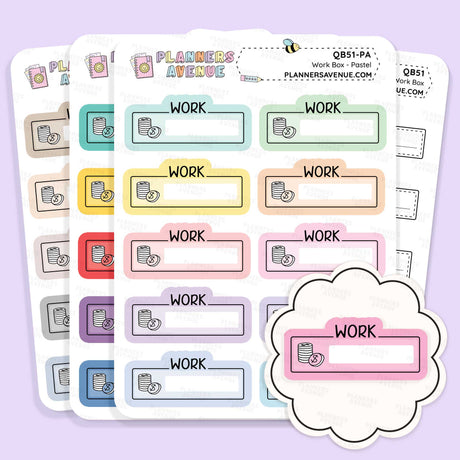 Work Script Box Planner Stickers