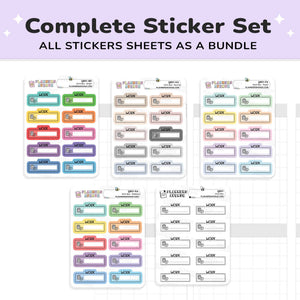 Work Script Box Planner Stickers