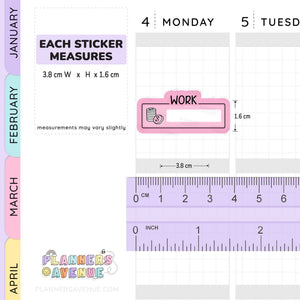 Work Script Box Planner Stickers