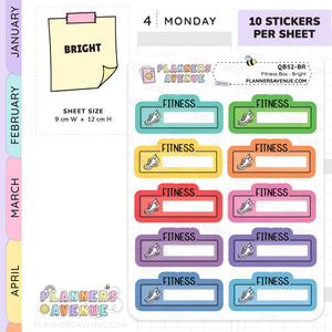 Fitness Script Box Planner Stickers