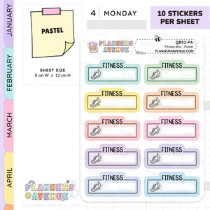 Fitness Script Box Planner Stickers