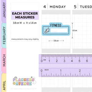 Fitness Script Box Planner Stickers