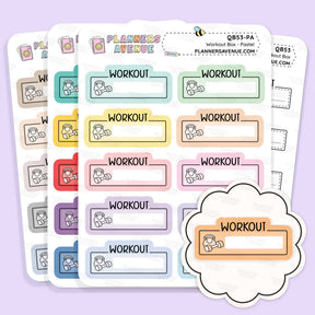 Workout Script Box Planner Stickers