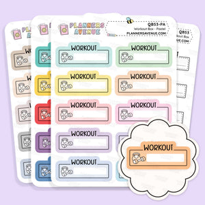 Workout Script Box Planner Stickers