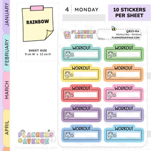 Workout Script Box Planner Stickers