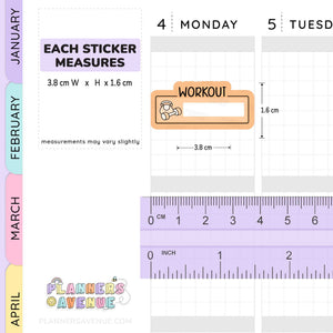 Workout Script Box Planner Stickers
