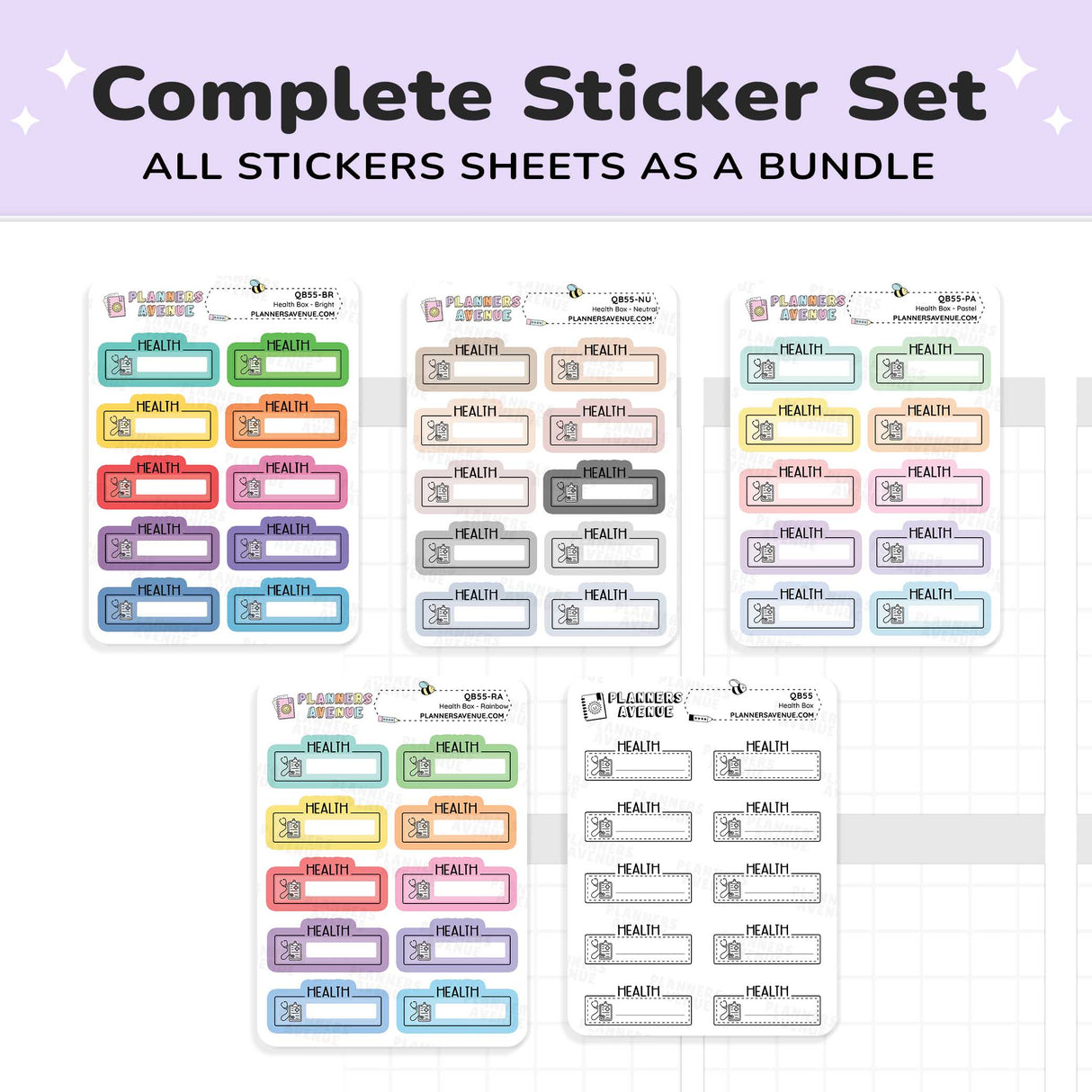 Health Script Box Planner Stickers
