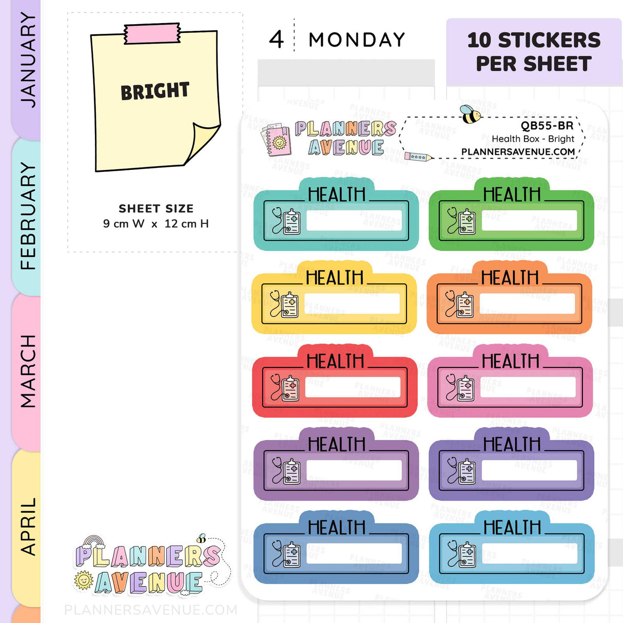 Health Script Box Planner Stickers