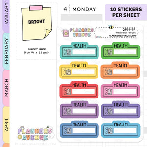 Health Script Box Planner Stickers