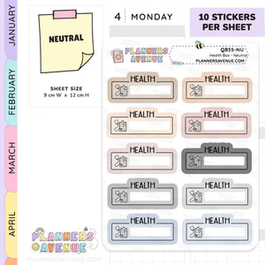 Health Script Box Planner Stickers