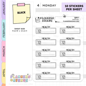Health Script Box Planner Stickers