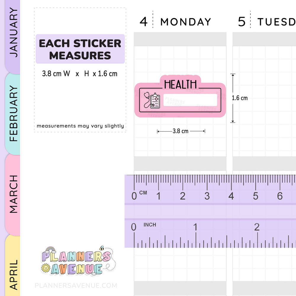 Health Script Box Planner Stickers