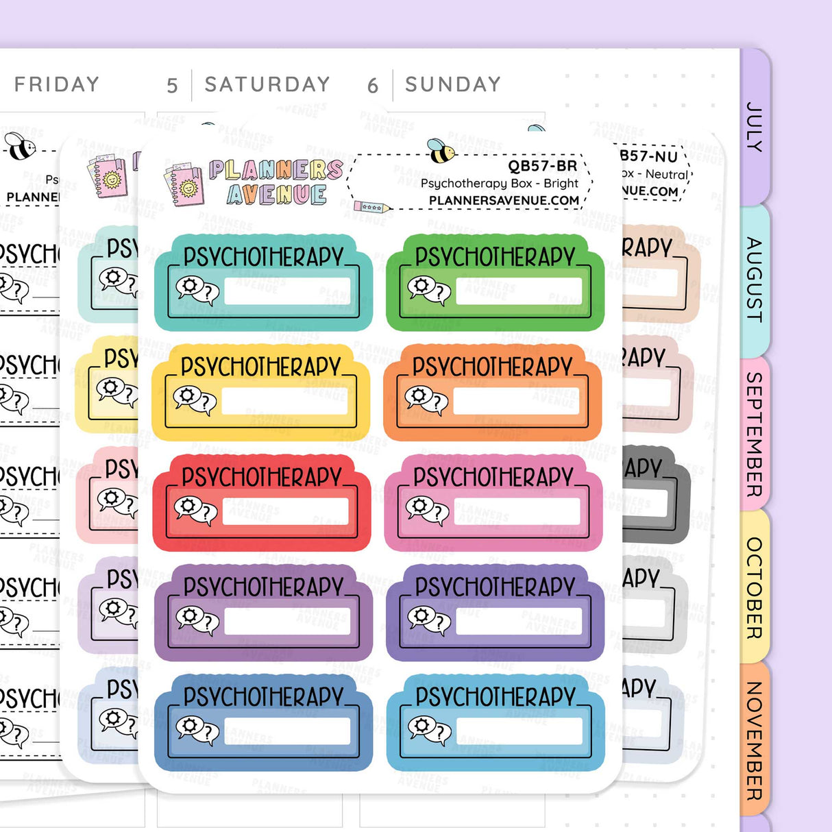 Psychotherapy Script Box Planner Stickers