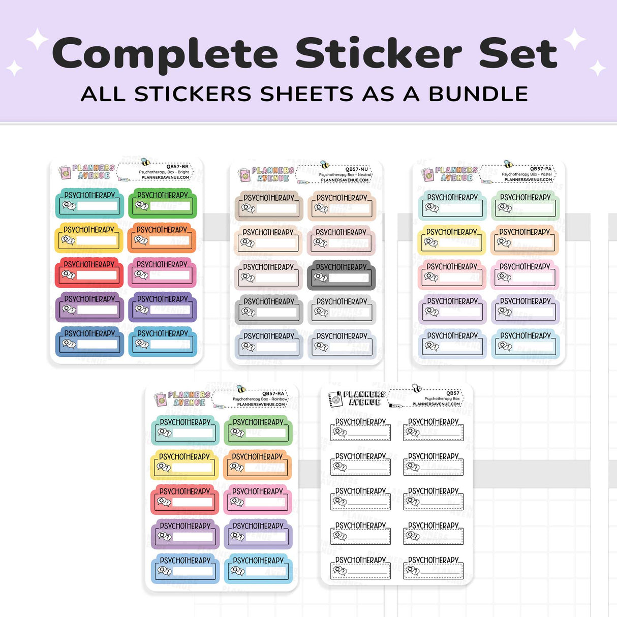 Psychotherapy Script Box Planner Stickers