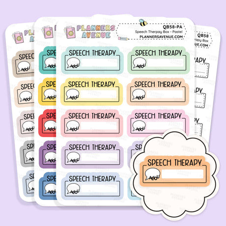Speech Therapy Script Box Stickers