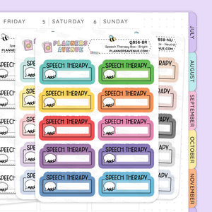Speech Therapy Script Box Stickers