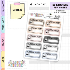 Occupational Therapy Script Box Stickers