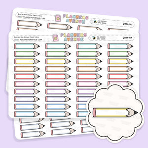 School Pencil Quarter Box Stickers