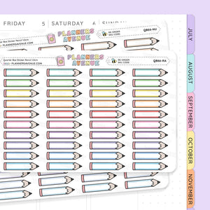School Pencil Quarter Box Stickers