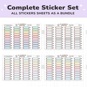 School Pencil Quarter Box Stickers