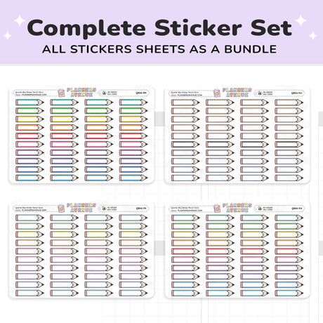 School Pencil Quarter Box Stickers