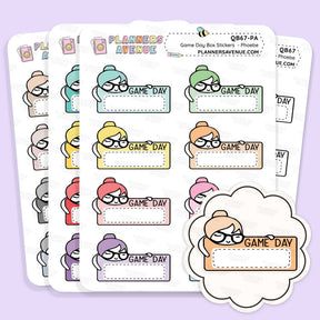 Game Day Quarter Box Stickers