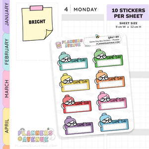 Game Day Quarter Box Stickers