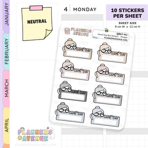 Game Day Quarter Box Stickers