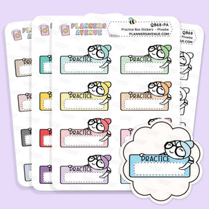 Practice Quarter Box Stickers