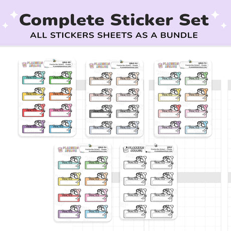 Practice Quarter Box Stickers
