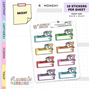 Practice Quarter Box Stickers