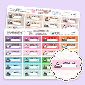 School Fees Bill Due Quarter Box Stickers