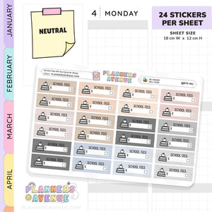 School Fees Bill Due Quarter Box Stickers