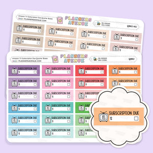 Amazon Bill Due Quarter Box Stickers