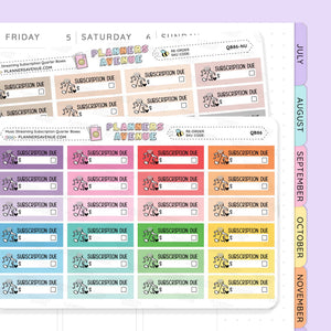 Music Streaming Bill Due Quarter Box Stickers