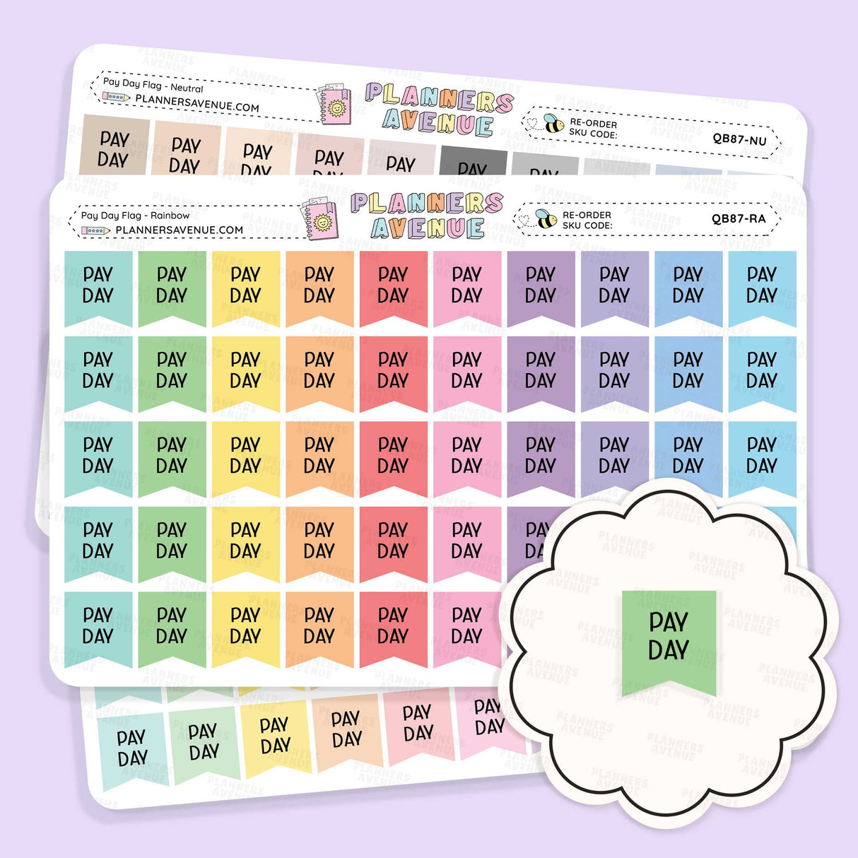 Pay Day Flag Planner Stickers