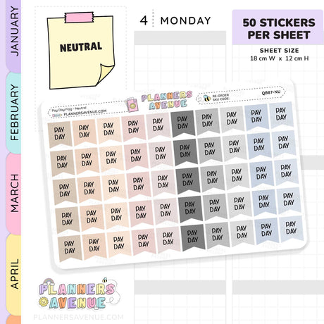 Pay Day Flag Planner Stickers